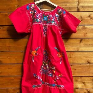 Gorgeous red Mexican embroidered dress!